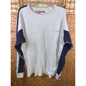 Polo Ralph Lauren Mens XL Waffle Knit Long Sleeve Cotton Crew Neck Thermal Gray